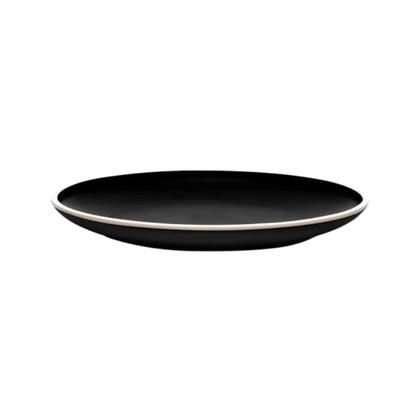 Imagem de Pratos De Melamina Preto Sobremesa Bolo Torta 21cm 4 Peças