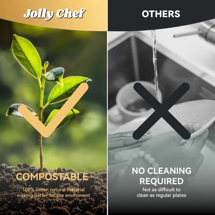 Imagem de Pratos de papel descartáveis compostáveis JOLLY CHEF 10 polegadas 125 ct
