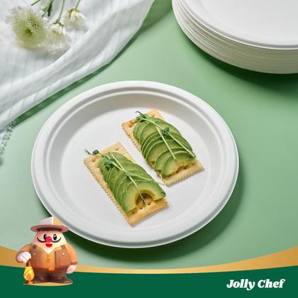 Imagem de Pratos de papel descartáveis compostáveis JOLLY CHEF 10 polegadas 300 ct