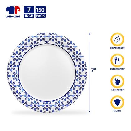 Imagem de Pratos de papel descartáveis JOLLY CHEF 18cm 150 unidades
