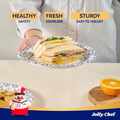 Imagem de Pratos de papel descartáveis JOLLY CHEF 18cm 150 unidades