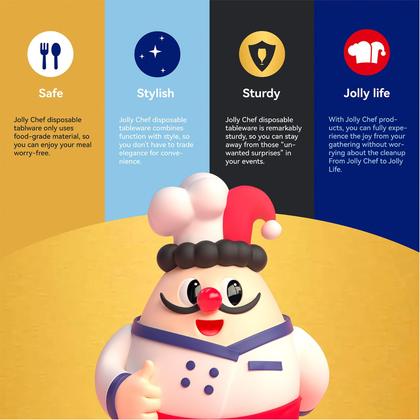 Imagem de Pratos de papel descartáveis JOLLY CHEF 18cm 150 unidades