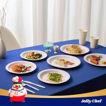 Imagem de Pratos de papel descartáveis JOLLY CHEF 21,2 cm 140 unidades