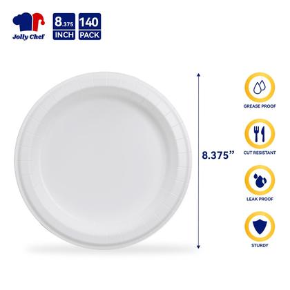 Imagem de Pratos de papel descartáveis JOLLY CHEF 21,2 cm 140 unidades