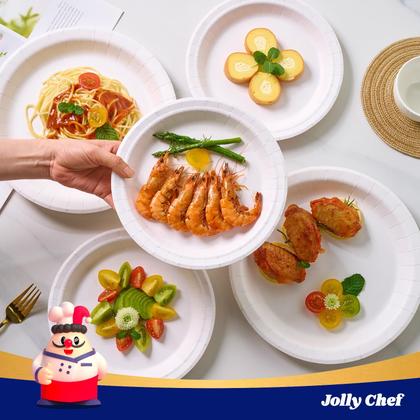 Imagem de Pratos de papel descartáveis JOLLY CHEF 21,2 cm 140 unidades