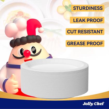 Imagem de Pratos de papel descartáveis JOLLY CHEF 21,2 cm 140 unidades