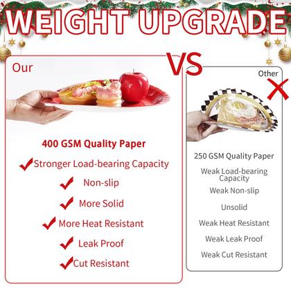 Imagem de Pratos de papel vermelhos gregos ovais 10x12cm 50 unidades de graduação