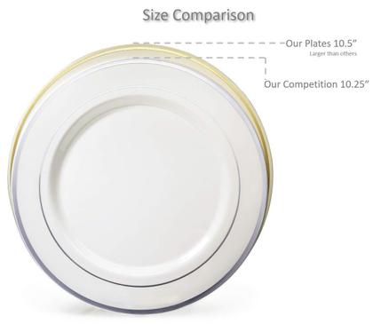 Imagem de Pratos OCCASIONS FINEST PLASTIC TABLEWARE, pacote 120, 10,5”