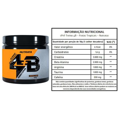 Imagem de Pré Treino 4B Frutas Tropicais Four Beta Plus - Nutrata 300g