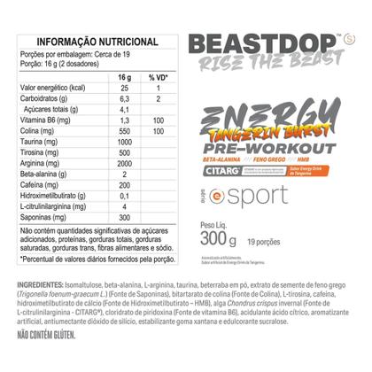 Imagem de Pré Treino BEASTDOP - Elemento Puro - Drink de Melancia 300g