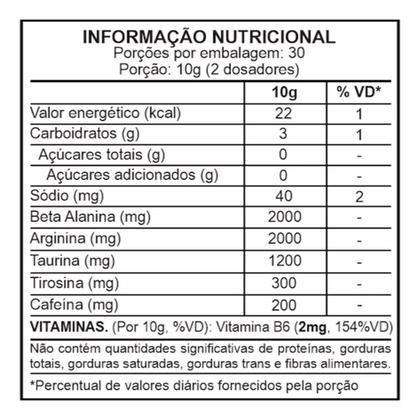 Imagem de Pre treino bruto 6.0 sudract - 300g (30 doses) - limonada