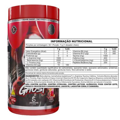 Imagem de Pré Treino Insane Ghost Novo Fruit Punch  Caixa 350g Demons Lab