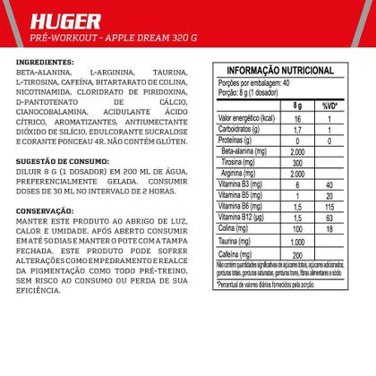 Imagem de Pré Treino Integralmedica Huger 320g