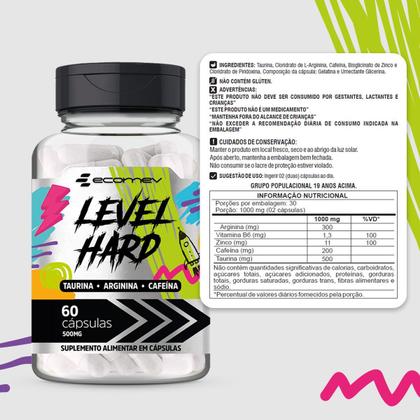 Imagem de Pré Treino Potente Cafeina Arginina Taurina 500mg Level Hard