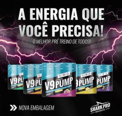 Imagem de Pré Treino V9 Pump Sabor Uva com Creatina Shark Pro 300g