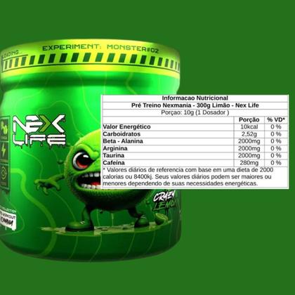 Imagem de Pre Workout Pote 300g Sabor Limão Nex Life