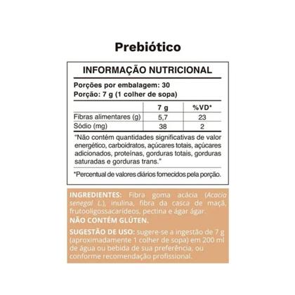 Imagem de Prebiotico Suplemento Alimentar Em Pó Fibras Vegano 210g