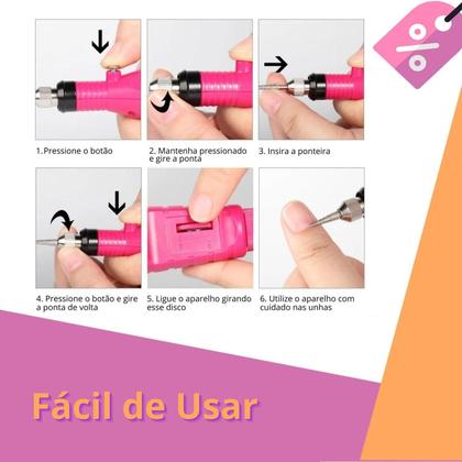 Imagem de Precisão Profissional: Lixadeira Lixa Motor Unha Elétrica Profissional Bivolt, Voltagem 110v/220v