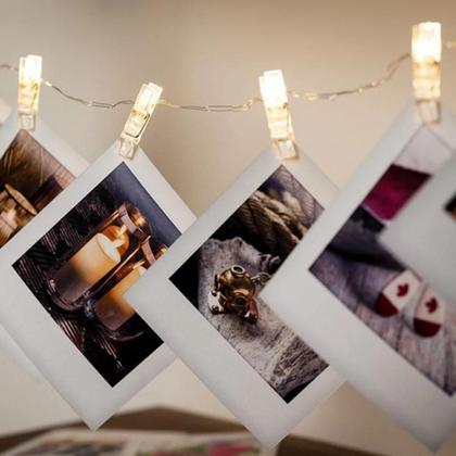 Imagem de Pregador Varal De Fotos Cordão Luminoso Branco Lembranças
