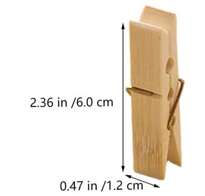 Imagem de Pregadores de Roupa de Bambu  Kit 20 Peças Resistentes e Sustentáveis