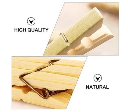 Imagem de Pregadores de Roupa de Bambu  Kit 20 Peças Resistentes e Sustentáveis
