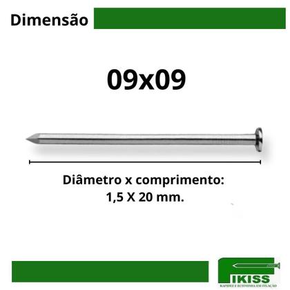 Imagem de Prego 9x9 Aço Com Cabeça 100 Unidades Fikiss