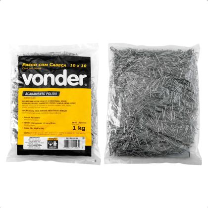 Imagem de Prego com Cabeça 10 x 10 (7/8 x 17") Polido 1 Kg Vonder