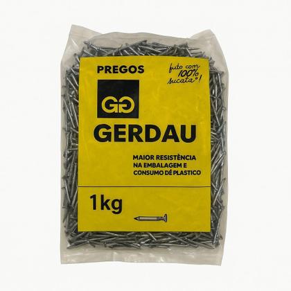 Imagem de Prego Com Cabeça 17x21 Para obras Gerdau Pacote Com 1kg