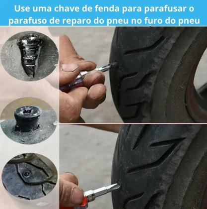 Imagem de Prego Emborrachado Para Reparo De Pneus 10 Peças Parafusos