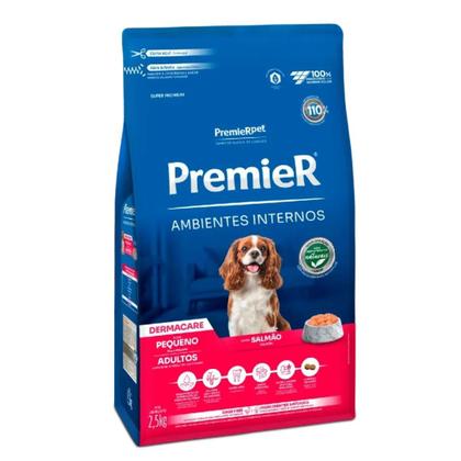 Imagem de Premier Ambientes Internos Cães Adultos Porte Pequeno Salmão Dermacare 2,5kg