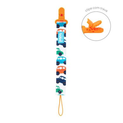 Imagem de Prendedor chupetas buba com cordão fun divertido - carrinho