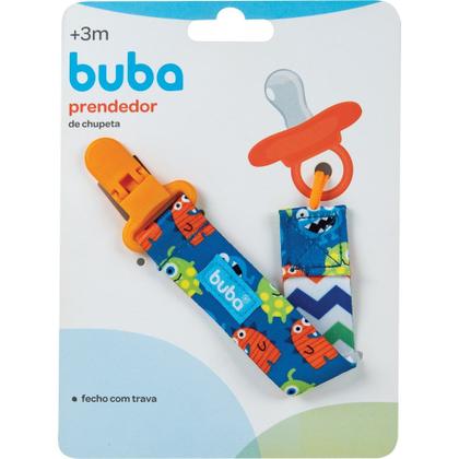 Imagem de Prendedor chupetas buba com cordão fun divertido - monstrinho