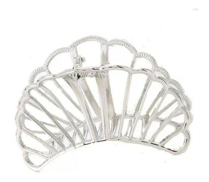 Imagem de Prendedor De Cabelo Piranha Presilha Concha Metal Moda Luxo