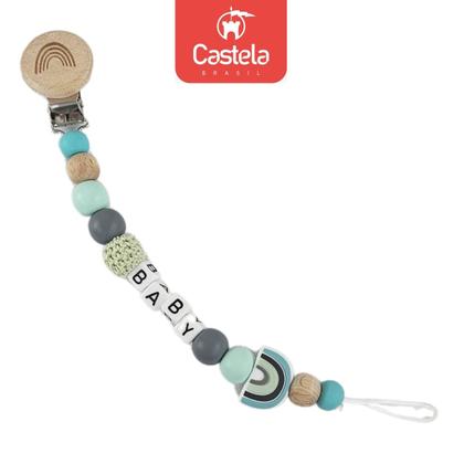 Imagem de Prendedor de Chupeta Baby Miçangas Trava Clipe Livre BPA Verde - Castela