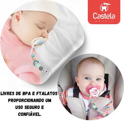 Imagem de Prendedor de Chupeta Baby Miçangas Trava Clipe Livre BPA Verde - Castela