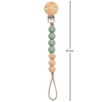 Imagem de Prendedor De Chupeta Bambu e Silicone Verde Buba