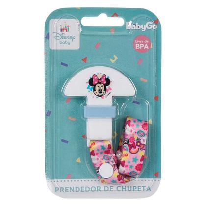 Imagem de Prendedor de Chupeta Bebê Rosa Menina Tamanho PP Disney