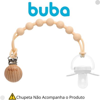 Imagem de Prendedor de Chupeta Bege Em Silicone Livre BPA - Buba