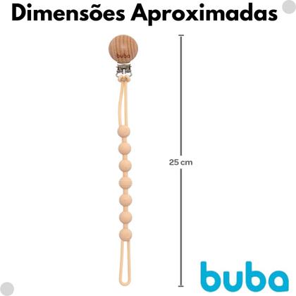 Imagem de Prendedor de Chupeta Bege Em Silicone Livre BPA - Buba