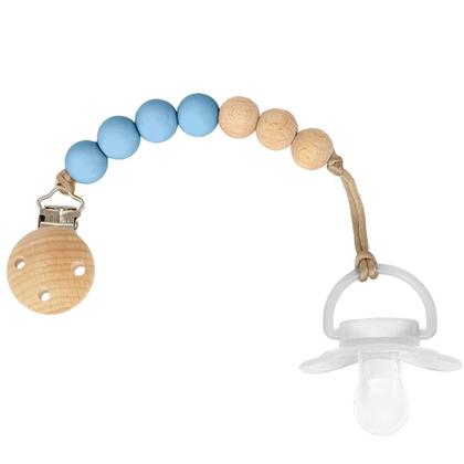 Imagem de Prendedor de Chupeta Buba Silicone e Bambu Azul