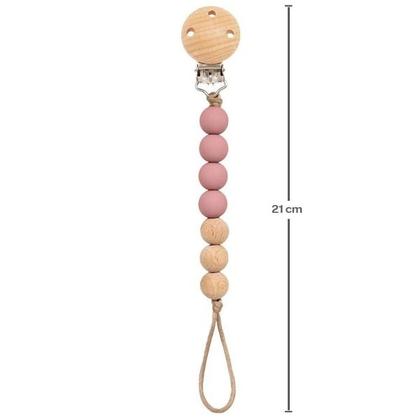 Imagem de Prendedor de Chupeta Silicone e Bambu Rosa Buba