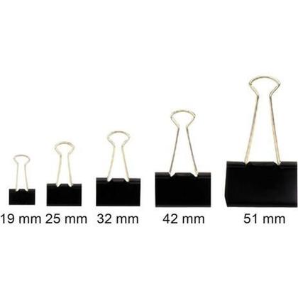 Imagem de Prendedor De Papel Binder 3/4 19mm - Preto Cx 12 - Cis