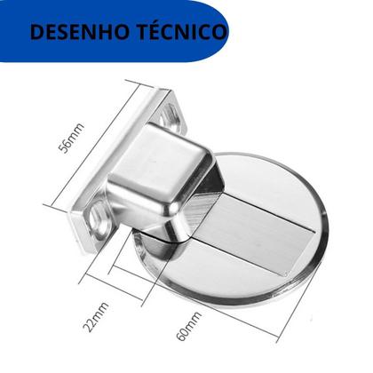 Imagem de Prendedor De Porta Batedor Magnético Trava Com Imã Cromado