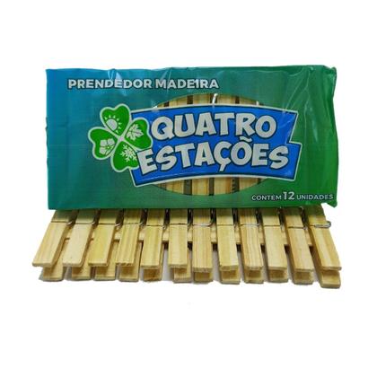 Imagem de Prendedor de Roupa de Madeira Quatro Estações Sustentável e Resistente Para Varal 3 Dúzias 36 unidades
