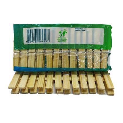 Imagem de Prendedor de Roupa de Madeira Quatro Estações Sustentável e Resistente Para Varal 3 Dúzias 36 unidades