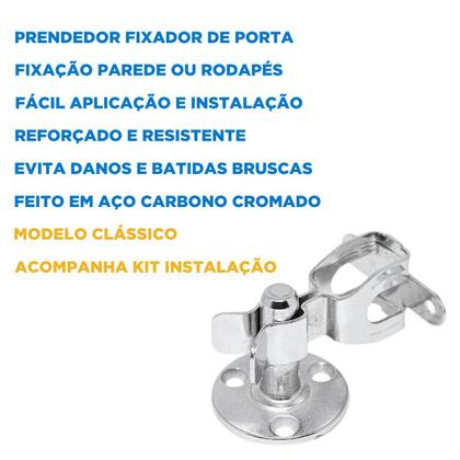 Imagem de Prendedor Fixador de Porta Super Forte Para Vento Pressão Aço Piso Com kit Instalação