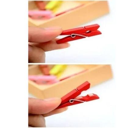 Imagem de Prendedor Mini Pregador Madeira 2,5 cm Colorido c/ 100 Unidades