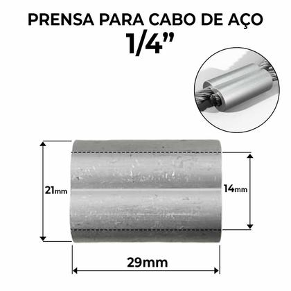 Imagem de Prensa Cabo em Alumínio Alloy 1/4 para Cabo de Aço 50 Un