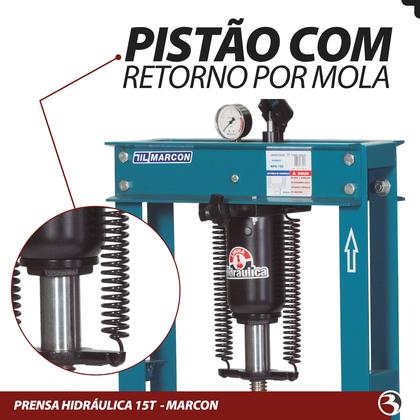Imagem de Prensa Hidráulica 15 Toneladas Desmontável Com Manômetro Marcon Mph-15d