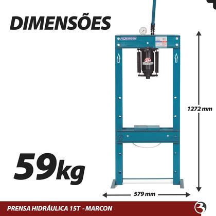 Imagem de Prensa Hidráulica 15 Toneladas Desmontável Com Manômetro Marcon Mph-15d